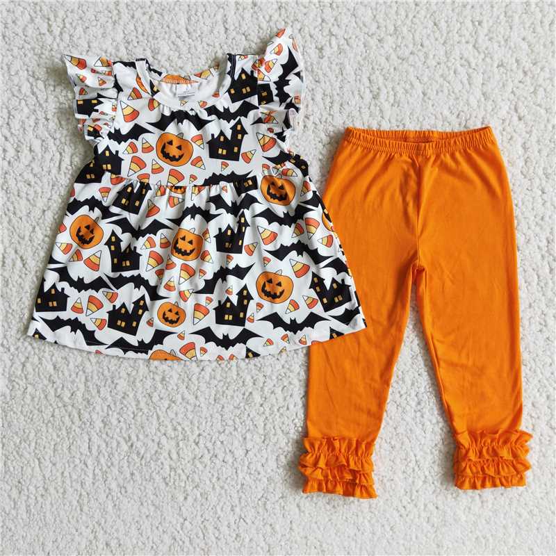 Pumpkin Top Orange Pants Set