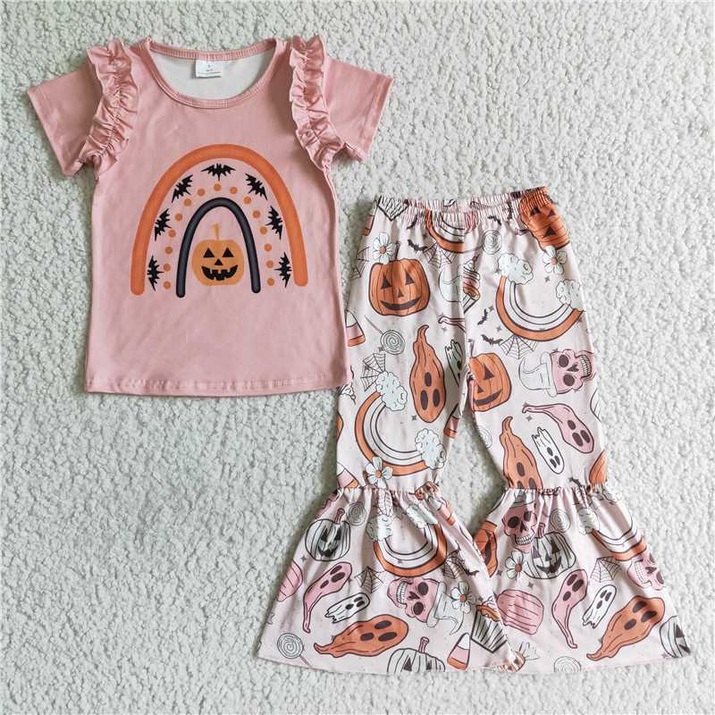 pumpkin rainbow short sleeve and long pants