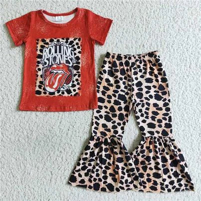 red RS top with leopard pant set